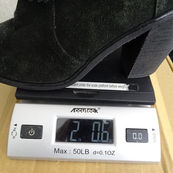Joie Black Suede Fringe Ankle Boots Block Heel Women Size 39.5 8.5 Slip On - Picture 13 of 15